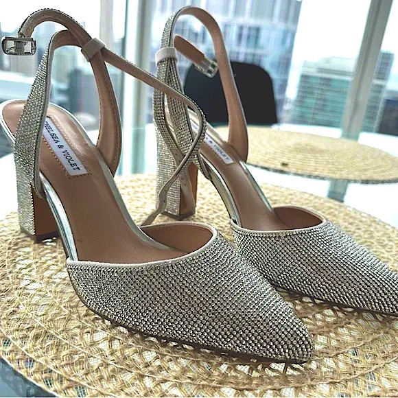 Chelsea & Violet Mary Rhinestone Heels - Picture 7 of 8